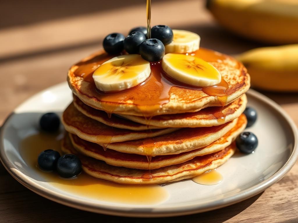 Banana Oat Protein Pancakes